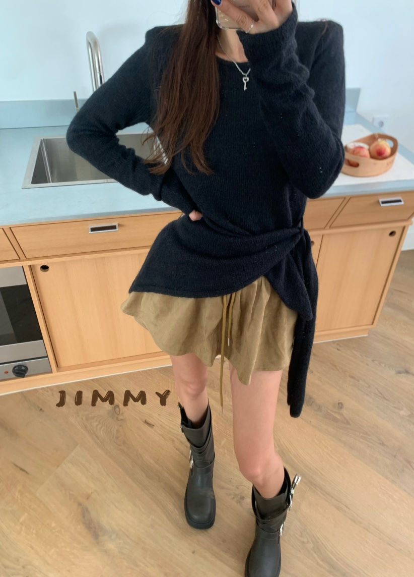 JIMMY韓國直郵㊣女裝新款人氣推薦熱賣休閑職業真品短裙絨面革JIMMY/REMAKE短裙