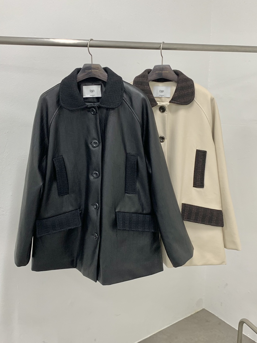 BEFORE SUNRISE韓國直郵㊣女士新款職業休閑25秋冬夾克皮革BEFORE SUNRISE夾克
