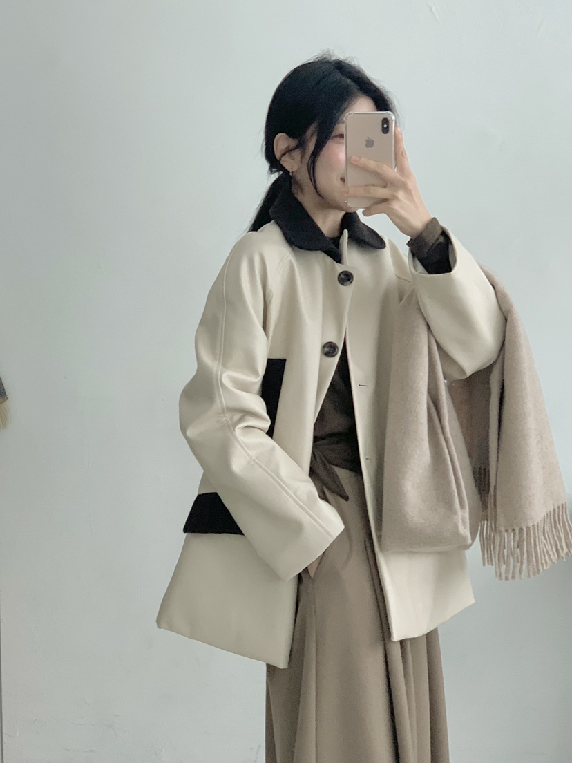 BEFORE SUNRISE韓國直郵㊣女士新款職業休閑25秋冬夾克皮革BEFORE SUNRISE夾克