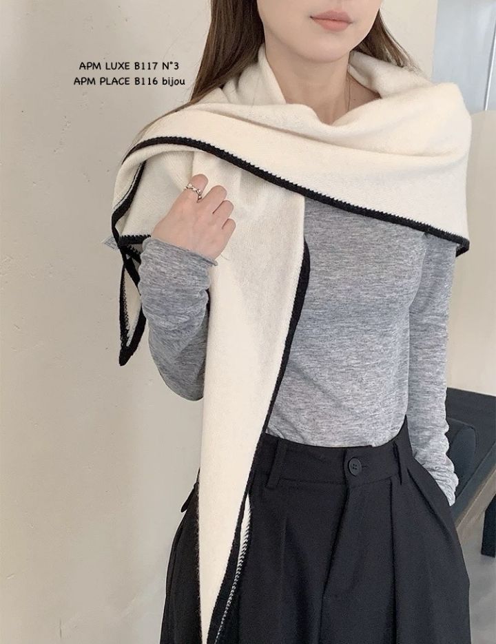 N3韓國直郵㊣女裝新款職業人氣時尚熱賣推薦休閑圍巾披肩羊毛N3圍巾/披肩