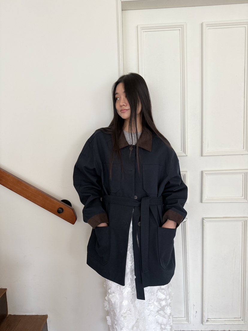 A P-STUDIO韓國代購㊣女裝新款時尚休閑真品25秋冬夾克含腰帶A P-STUDIO夾克