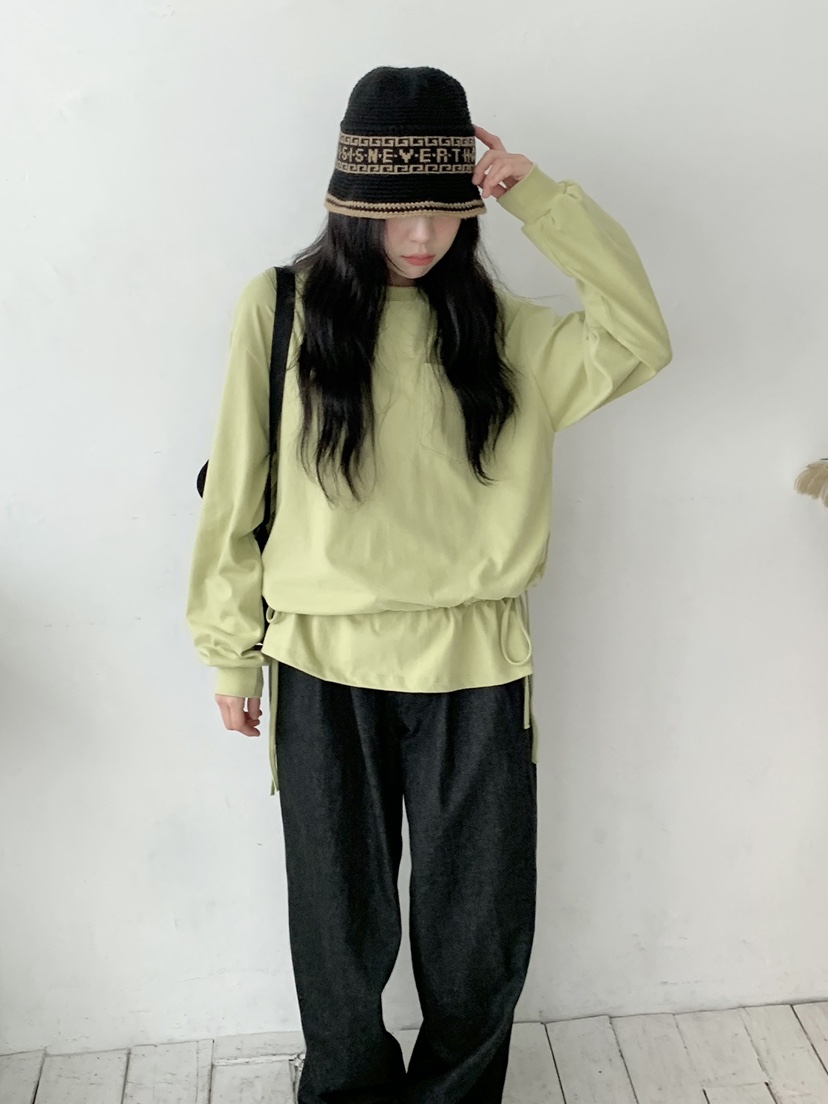 BEFORE SUNRISE韓國代購㊣女士新品人氣推薦真品長袖T恤口袋BEFORE SUNRISE長袖T恤