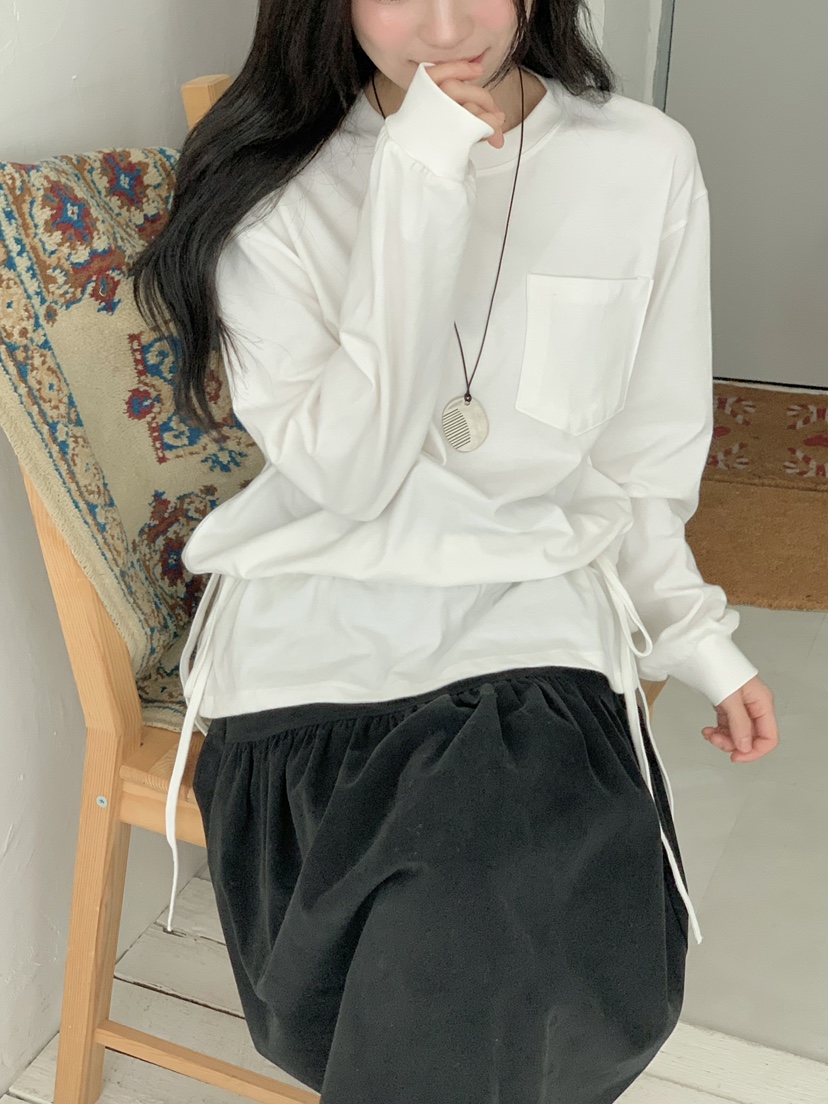 BEFORE SUNRISE韓國代購㊣女士新品人氣推薦真品長袖T恤口袋BEFORE SUNRISE長袖T恤