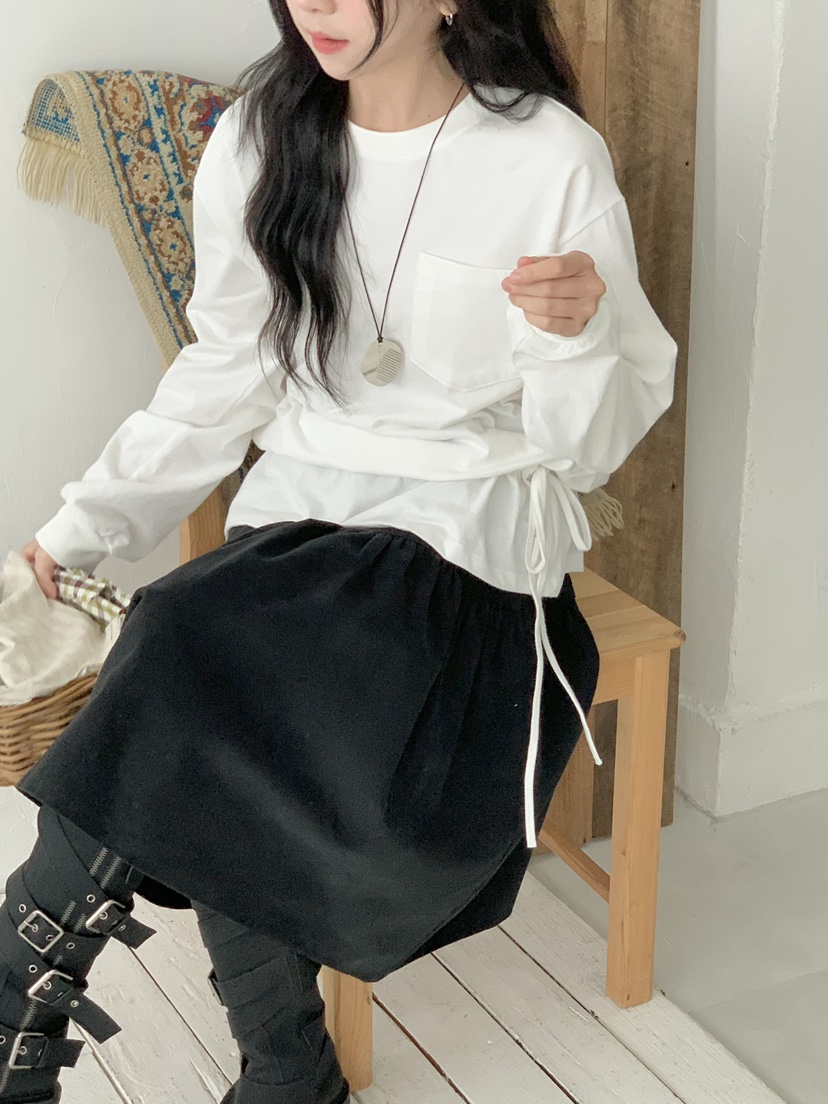 BEFORE SUNRISE韓國代購㊣女士新品人氣推薦真品長袖T恤口袋BEFORE SUNRISE長袖T恤