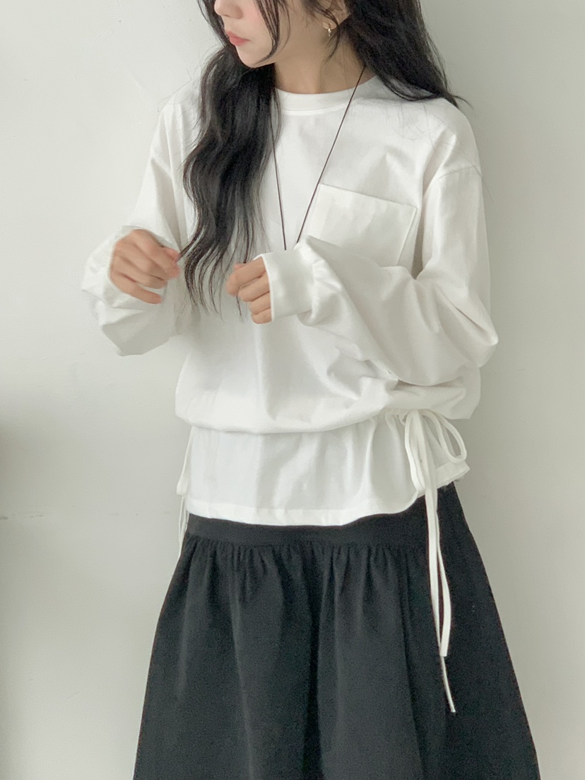 BEFORE SUNRISE韓國代購㊣女士新品人氣推薦真品長袖T恤口袋BEFORE SUNRISE長袖T恤