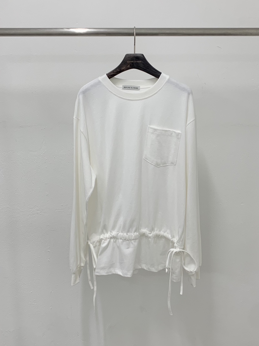 BEFORE SUNRISE韓國代購㊣女士新品人氣推薦真品長袖T恤口袋BEFORE SUNRISE長袖T恤圖色1