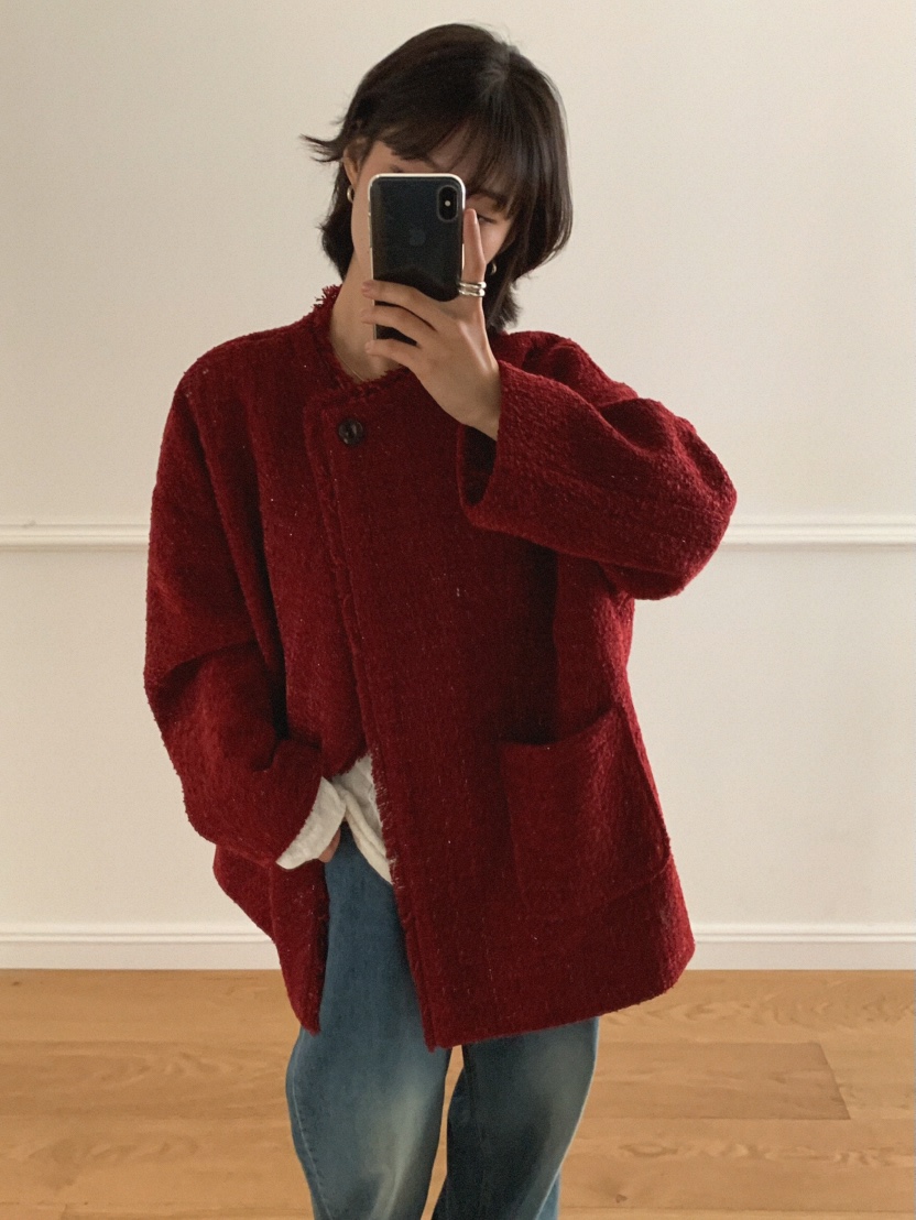 MOSMOS東大門㊣代購女裝新品休閑時尚25秋冬人氣推薦夾克花呢MOSMOS夾克
