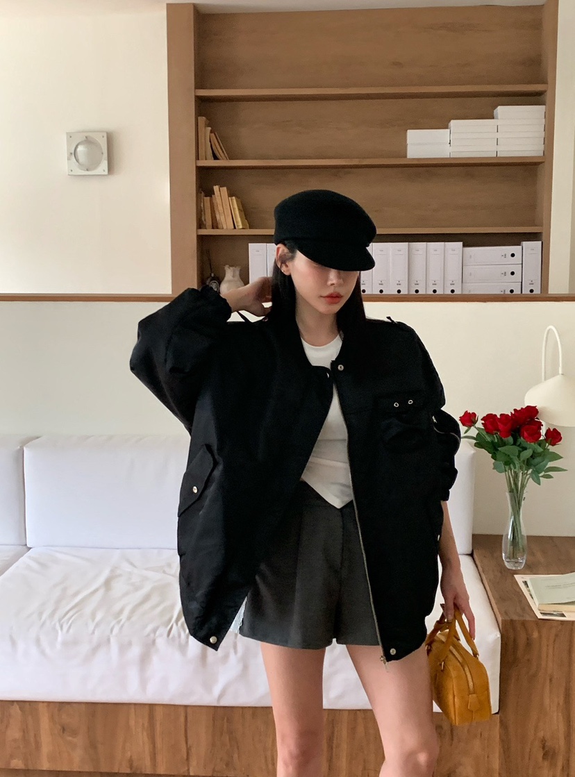 REVE CITE-L東大門㊣代購女裝新品熱賣休閑真品25秋冬夾克REVE CITE夾克圖色2