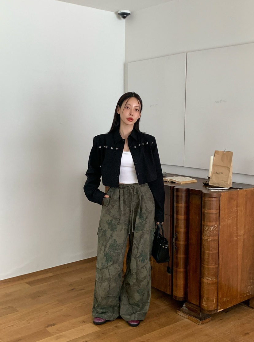 REVE CITE-L韓國代購㊣女裝新品職業25秋冬熱賣休閑褲口袋REVE CITE休閑褲