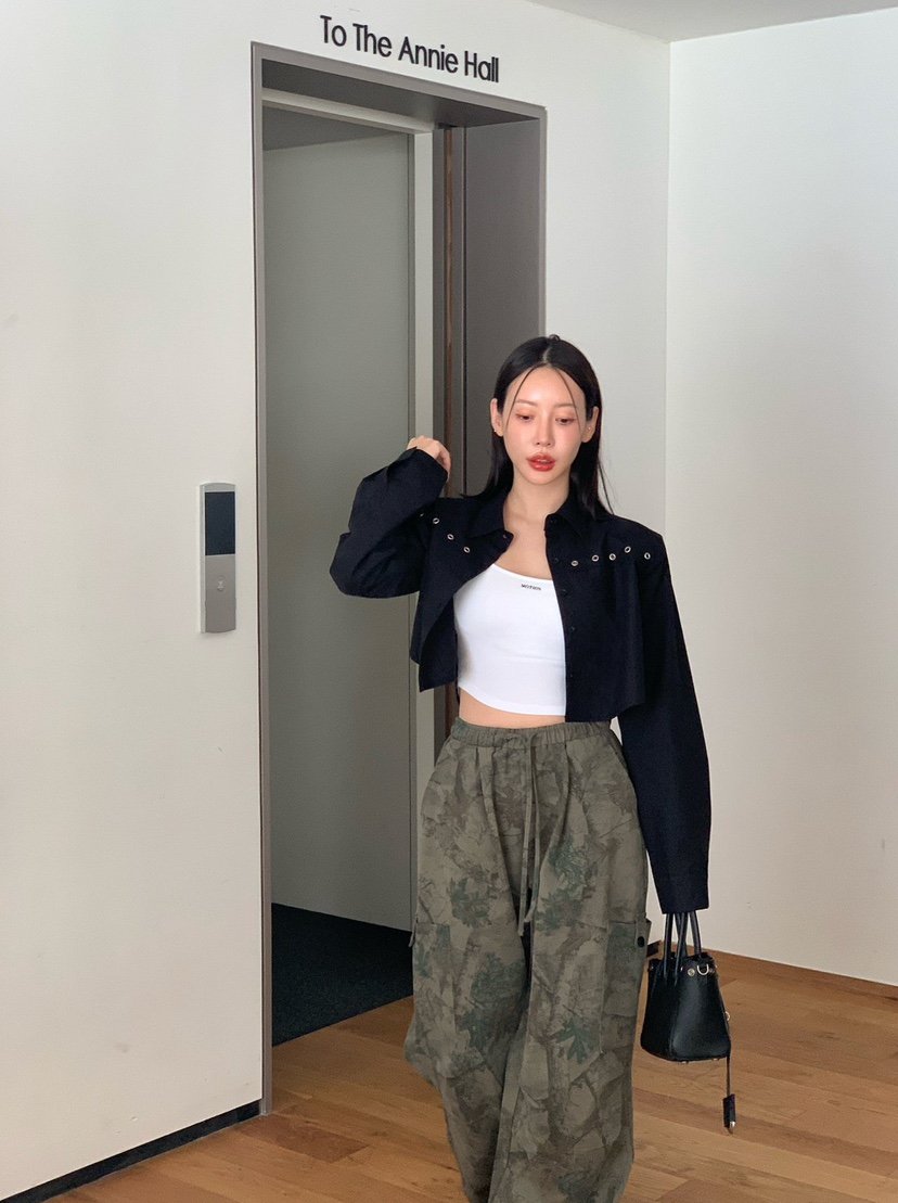 REVE CITE-L韓國代購㊣女裝新品職業25秋冬熱賣休閑褲口袋REVE CITE休閑褲