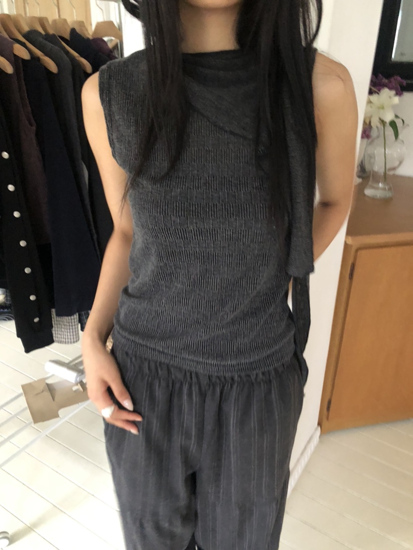 FLASH東大門㊣直郵女裝新品職業真品時尚休閑25秋冬吊帶背心圍巾FLASH吊帶/背心