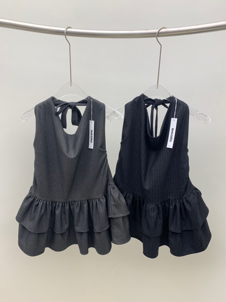 SEOLO東大門㊣實拍女裝新款真品時尚職業推薦吊帶背心荷葉邊Seolo seoul吊帶/背心