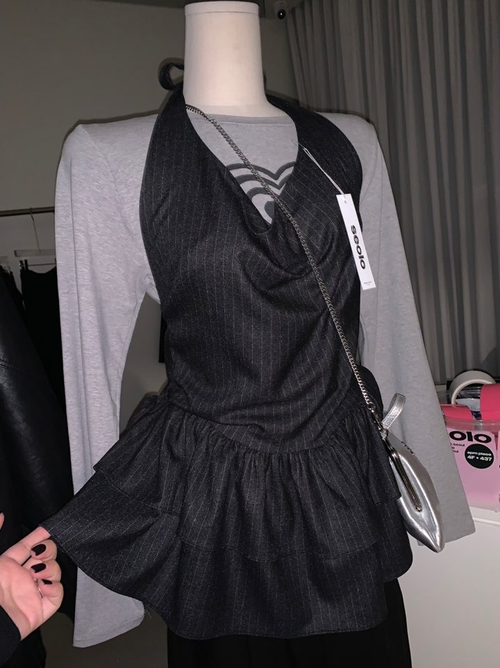 SEOLO東大門㊣實拍女裝新款真品時尚職業推薦吊帶背心荷葉邊Seolo seoul吊帶/背心圖色2