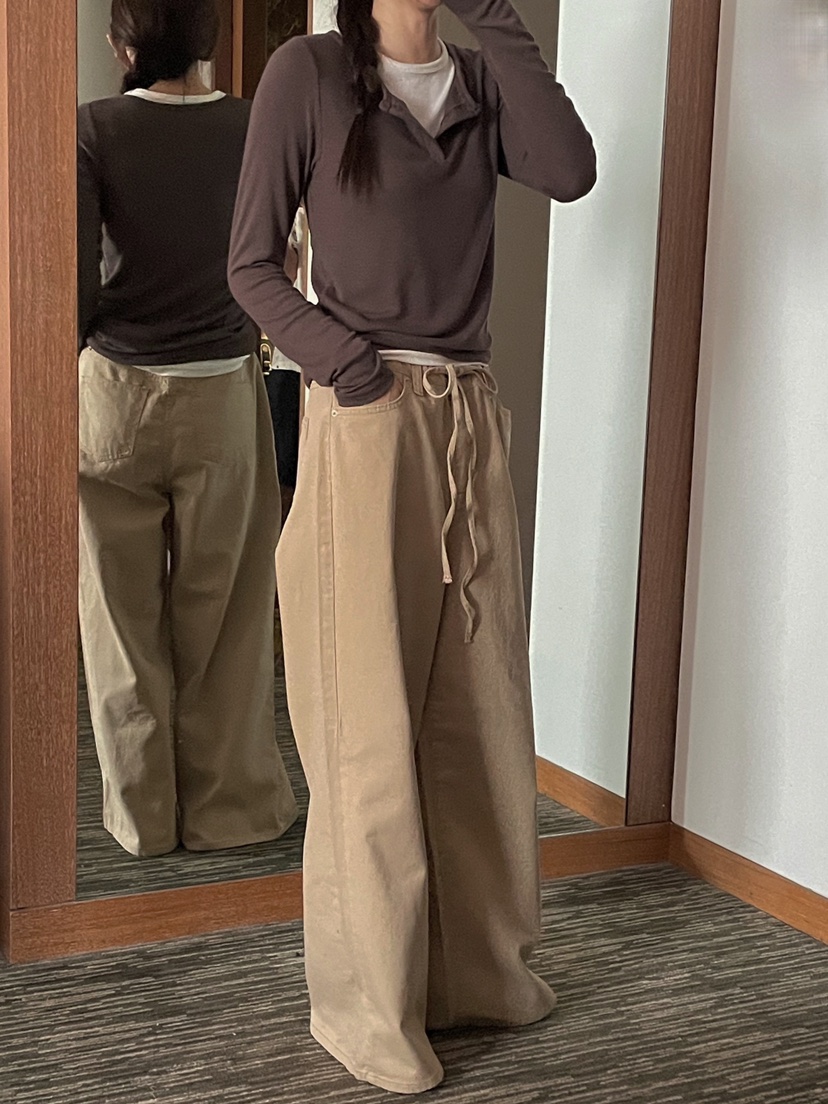 ONDO-P韓國直郵㊣女士新品職業休閑25秋冬長袖T恤假兩件羊毛ONDO-P長袖T恤