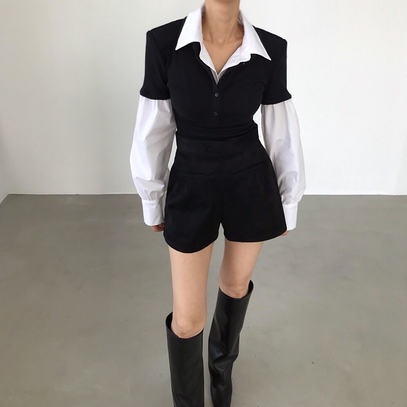 2TWO MOON韓國代購㊣女士新款真品休閑熱賣25秋冬襯衫蕾絲衫2TWO MOON襯衫/蕾絲衫