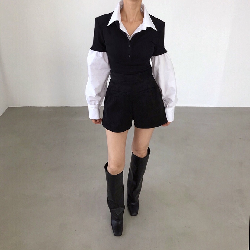 2TWO MOON韓國代購㊣女士新款真品休閑熱賣25秋冬襯衫蕾絲衫2TWO MOON襯衫/蕾絲衫