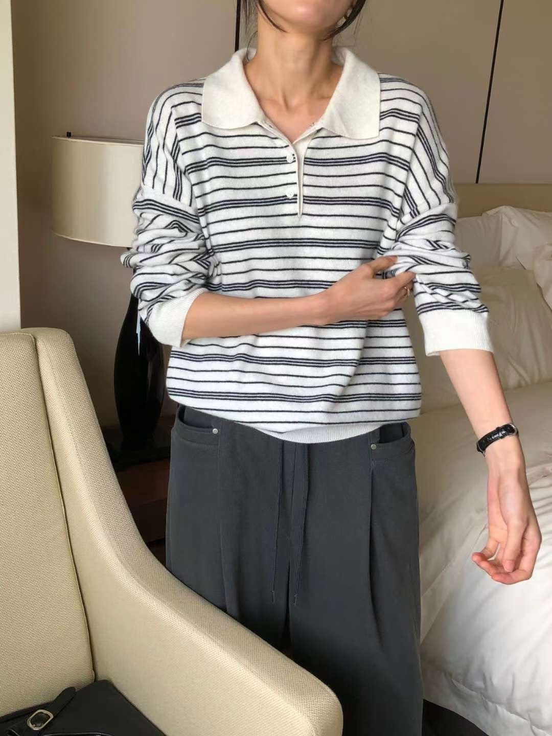THE LIB韓國代購㊣女裝新品人氣時尚休閑25秋冬熱賣針織衫THE LIB針織衫圖色1