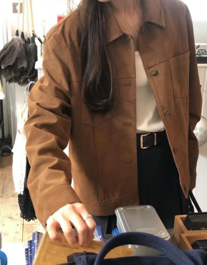 STAY HERE東大門㊣代購女裝新品推薦真品人氣休閑時尚夾克STAY HERE夾克圖色1