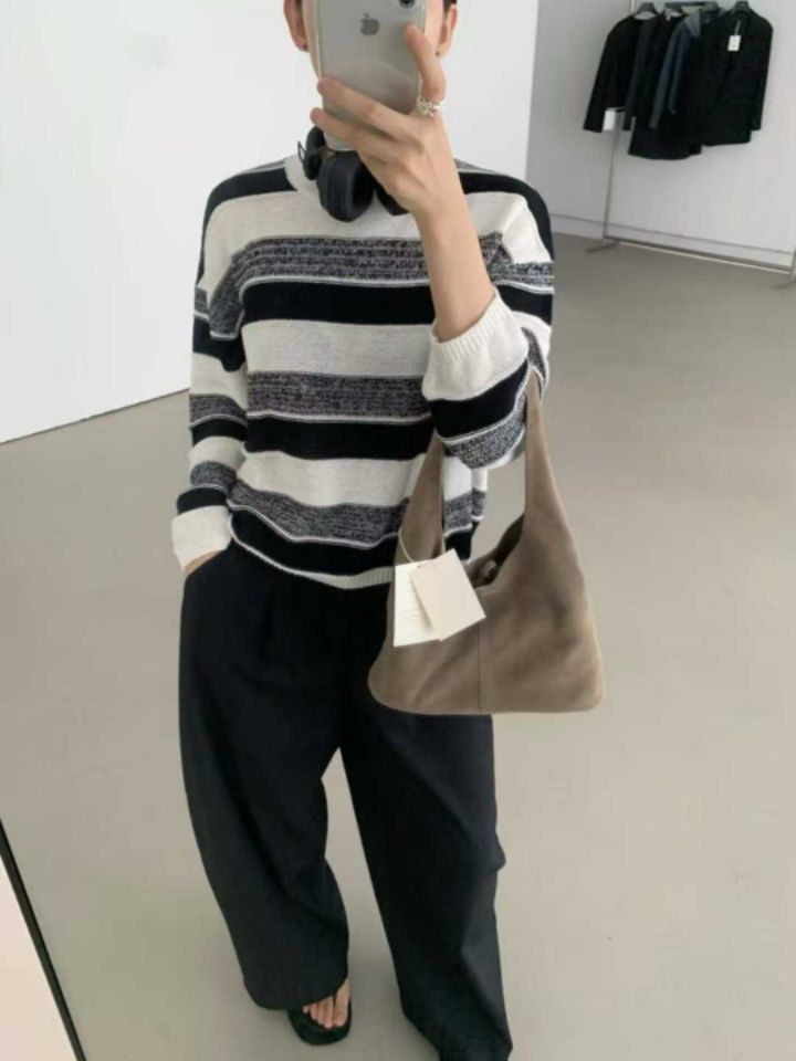 STAY HERE韓國代購㊣女士新品熱賣時尚職業真品人氣針織衫STAY HERE針織衫圖色1