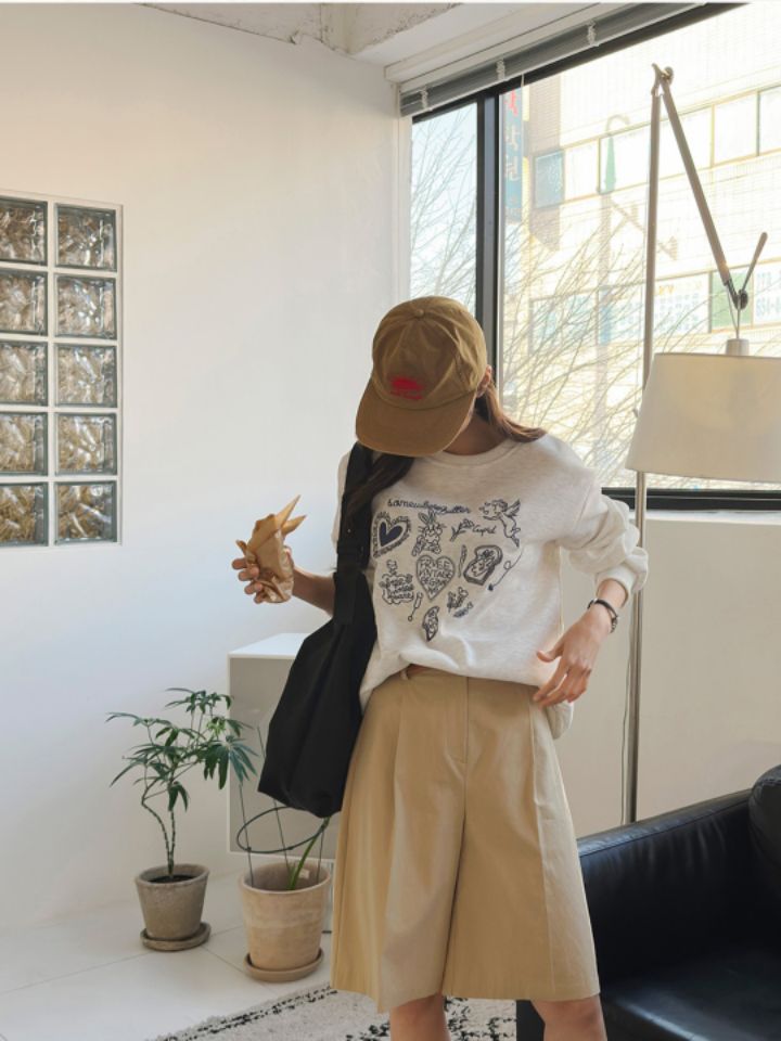 STAY HERE韓國直郵㊣女裝新款推薦休閑真品25秋冬衛衣復古STAY HERE衛衣