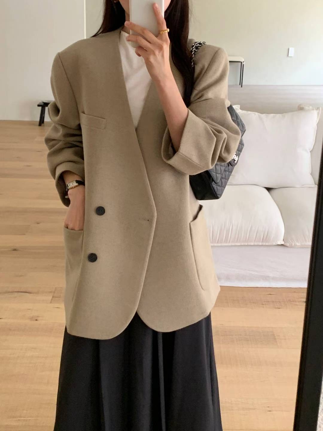 SUNDAY東大門㊣直郵女裝新品推薦人氣25秋冬真品休閑職業夾克SUNDAY夾克圖色1