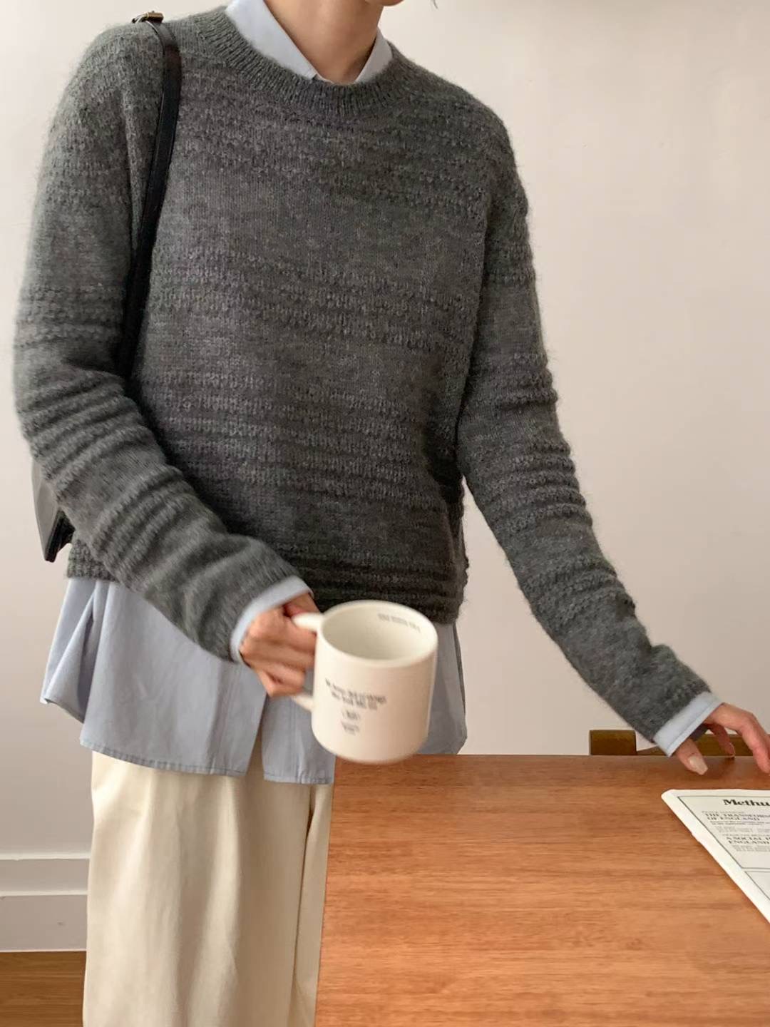 SUNDAY東大門㊣實拍女士新款熱賣職業25秋冬針織衫不含內搭羊毛SUNDAY針織衫圖色1