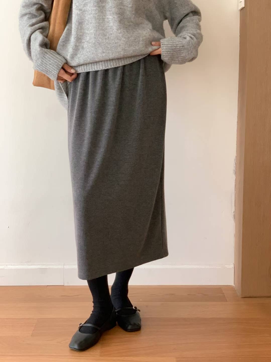 SUNDAY韓國直郵㊣女士新品休閑職業25秋冬人氣熱賣時尚長裙SUNDAY長裙圖色2