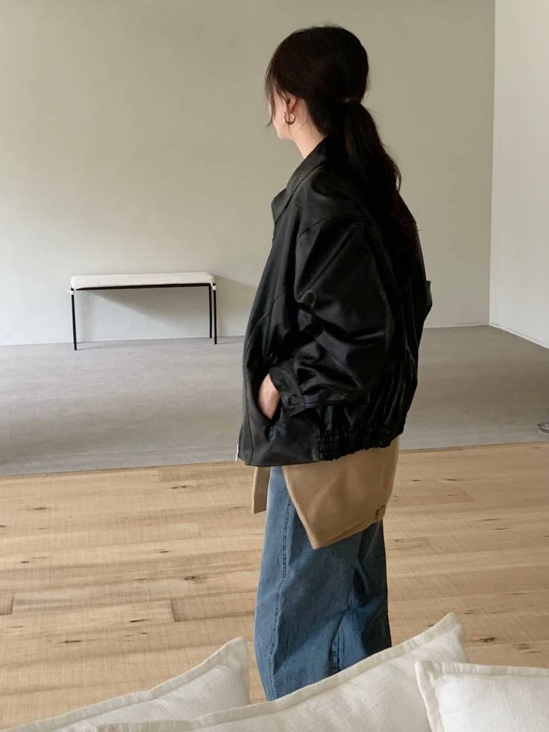 SUNDAY韓國代購㊣女裝新品真品人氣25秋冬推薦職業夾克皮革SUNDAY夾克