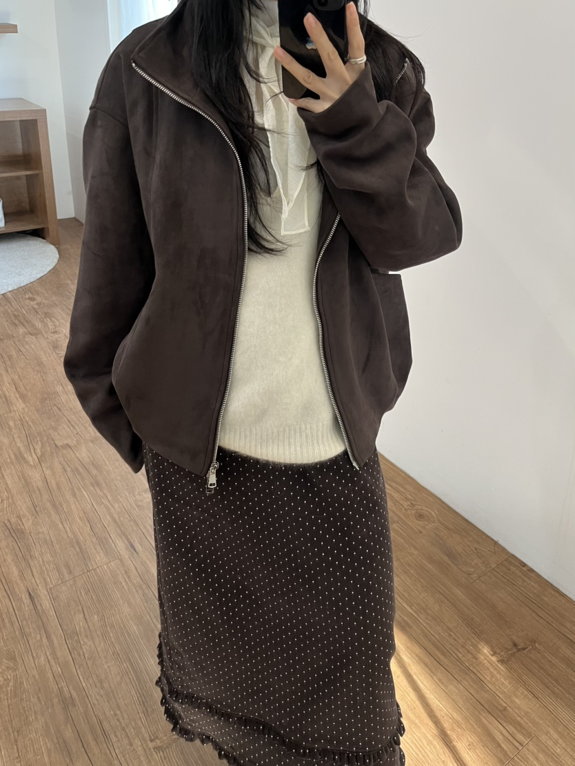 LEMATIN東大門㊣代購女裝新款職業時尚人氣25秋冬夾克絨面革LEMATIN夾克