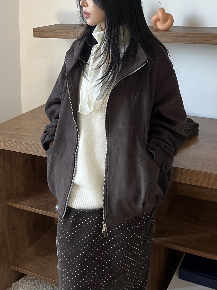 LEMATIN東大門㊣代購女裝新款職業時尚人氣25秋冬夾克絨面革LEMATIN夾克