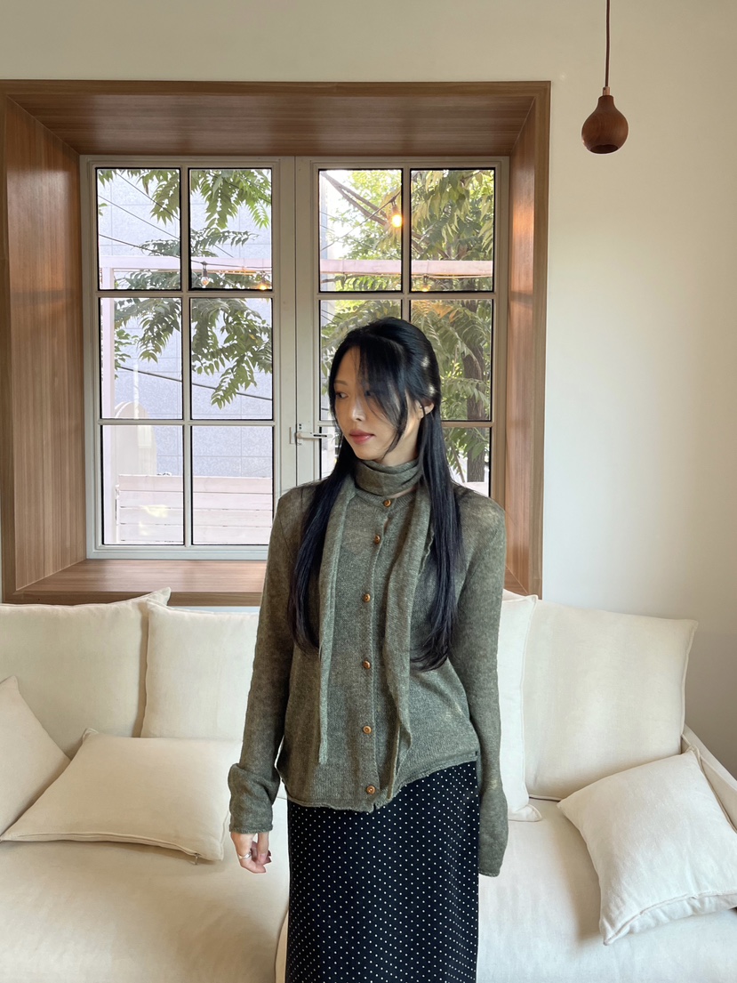 LEMATIN東大門㊣代購女士新品熱賣25秋冬推薦針織衫圍巾開衫LEMATIN針織衫