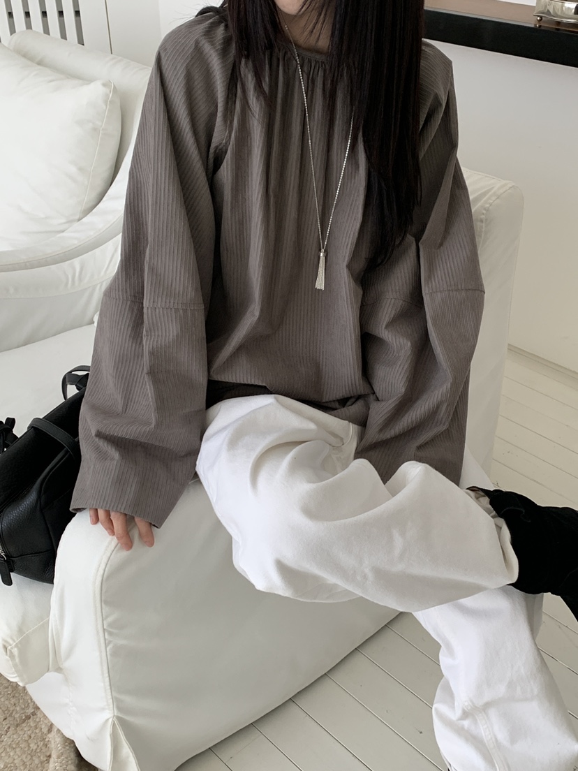 OURS韓國代購㊣女裝新款職業時尚推薦人氣熱賣襯衫蕾絲衫褶皺OURS襯衫/蕾絲衫