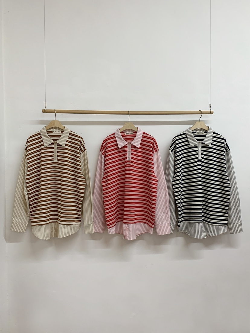 MORE THAN-P東大門㊣實拍女士新款職業25秋冬襯衫蕾絲衫假兩件MORE THAN襯衫/蕾絲衫