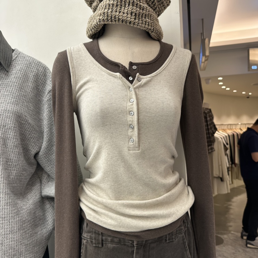 CHAV東大門㊣代購女裝新款25秋冬休閑推薦吊帶背心不含內搭CHAV吊帶/背心圖色3燕麥色