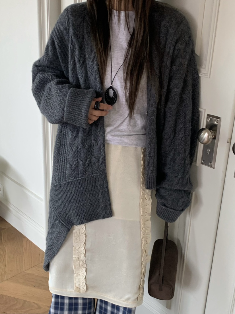 PEBBLE韓國代購㊣女裝新品時尚真品人氣熱賣職業毛衣羊毛開衫PEBBLE/LAYER毛衣
