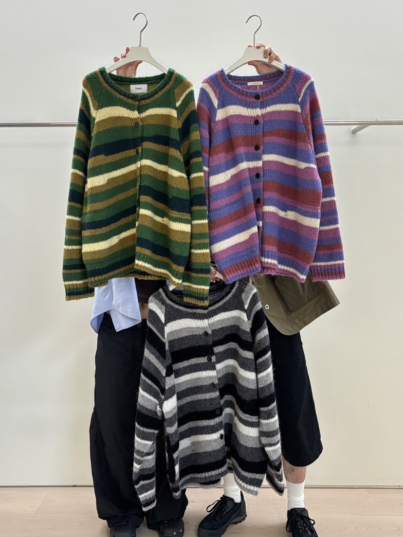 PEBBLE韓國直郵㊣女裝新品25秋冬時尚人氣推薦真品針織衫開衫PEBBLE/LAYER針織衫