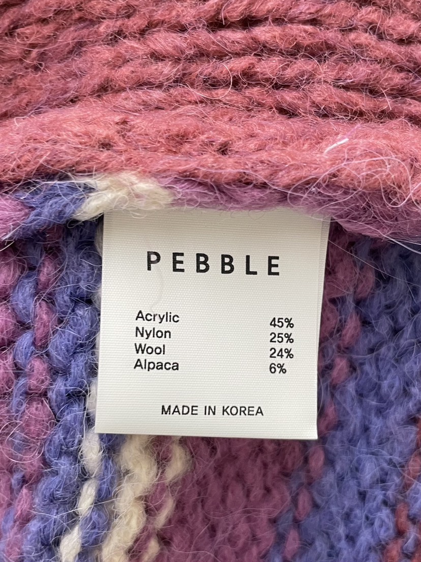 PEBBLE韓國直郵㊣女裝新品25秋冬時尚人氣推薦真品針織衫開衫PEBBLE/LAYER針織衫