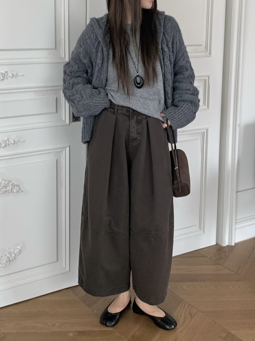 PEBBLE東大門㊣代購女裝新款25秋冬真品推薦人氣時尚休閑褲PEBBLE/LAYER休閑褲
