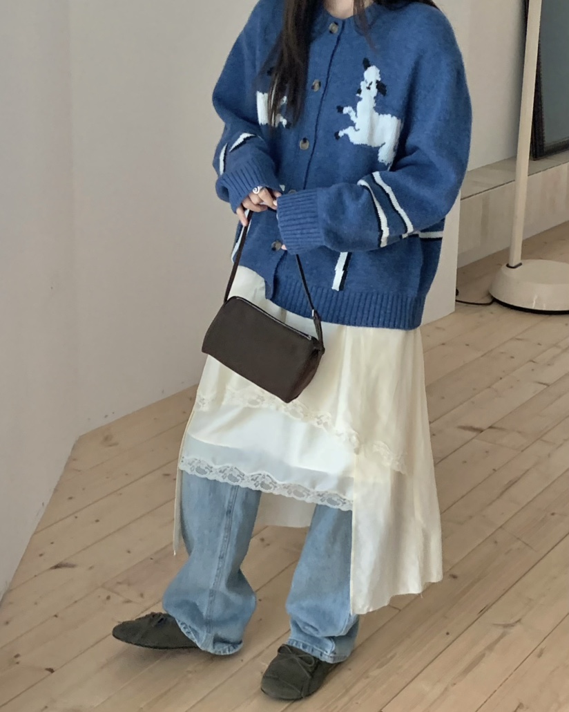 PEBBLE韓國代購㊣女裝新品真品休閑25秋冬職業半身裙中短裙PEBBLE/LAYER半身裙/中短裙