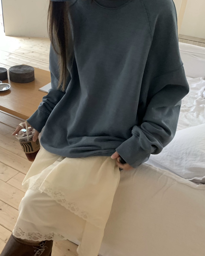 PEBBLE東大門㊣直郵女裝新品時尚人氣真品職業休閑衛衣刺繡PEBBLE/LAYER衛衣