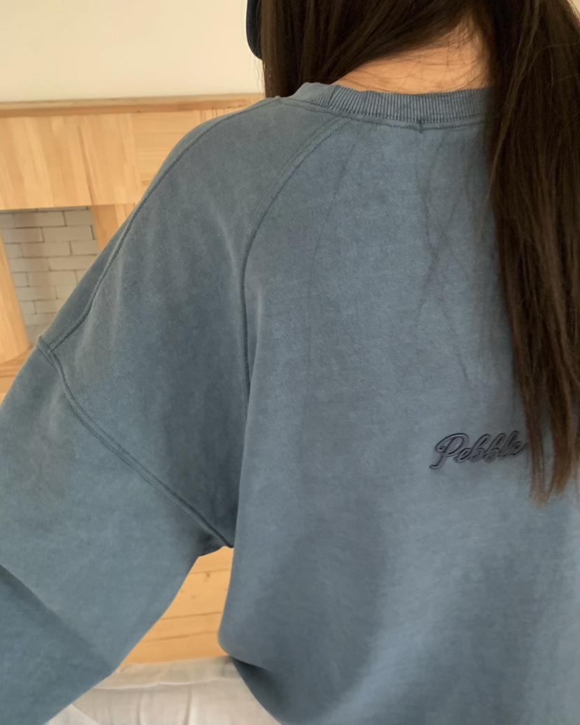 PEBBLE東大門㊣直郵女裝新品時尚人氣真品職業休閑衛衣刺繡PEBBLE/LAYER衛衣
