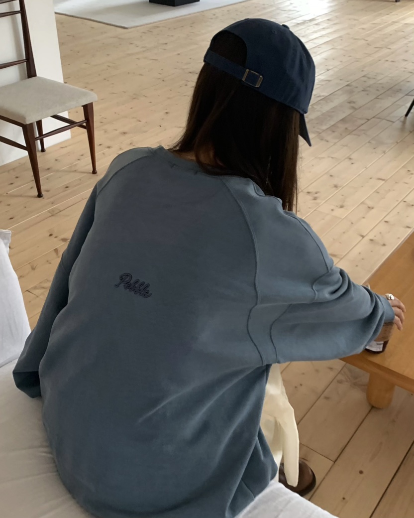 PEBBLE東大門㊣直郵女裝新品時尚人氣真品職業休閑衛衣刺繡PEBBLE/LAYER衛衣