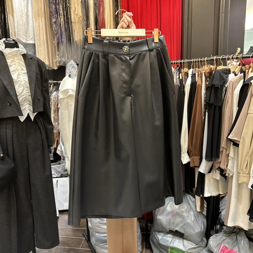 HERISH-HAUTE東大門㊣實拍女裝新品職業真品休閑人氣長裙皮革HERISH-HAUTE長裙圖色2
