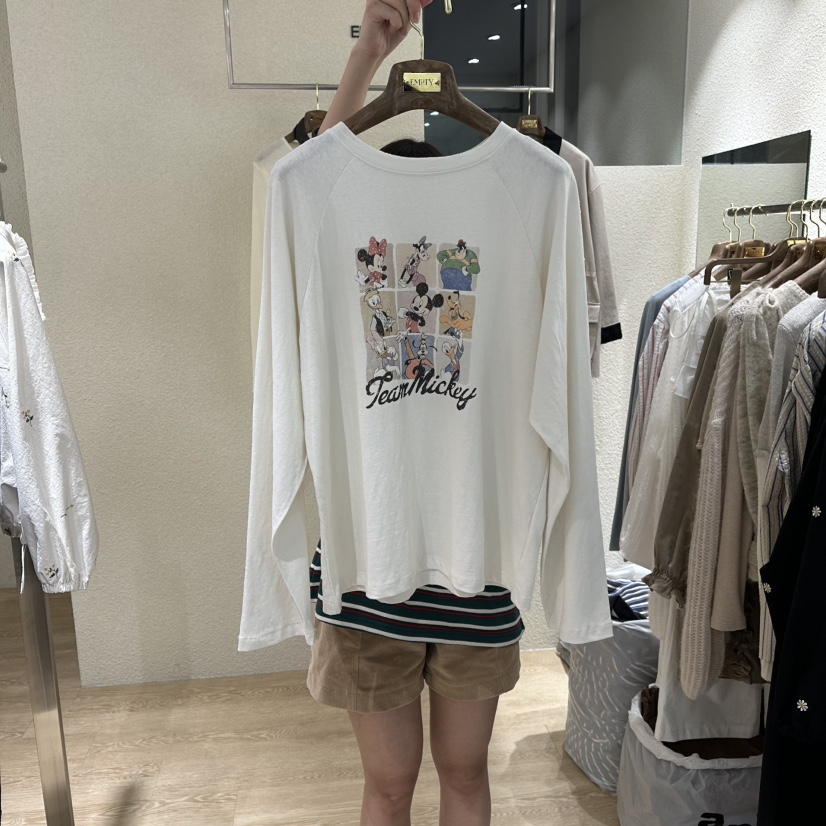 EMPTY韓國代購㊣女裝新品人氣熱賣職業推薦休閑25秋冬長袖T恤EMPTY長袖T恤圖色1