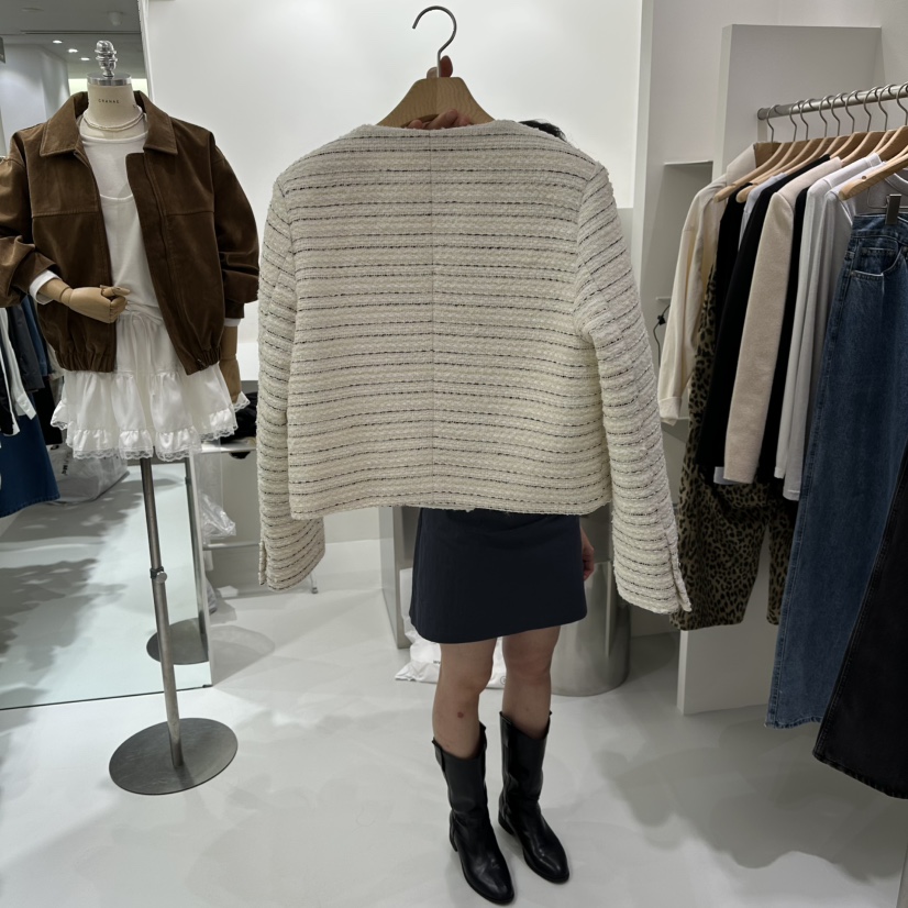 AHOY東大門㊣代購女裝新品熱賣人氣時尚推薦25秋冬夾克粗花呢AHOY夾克