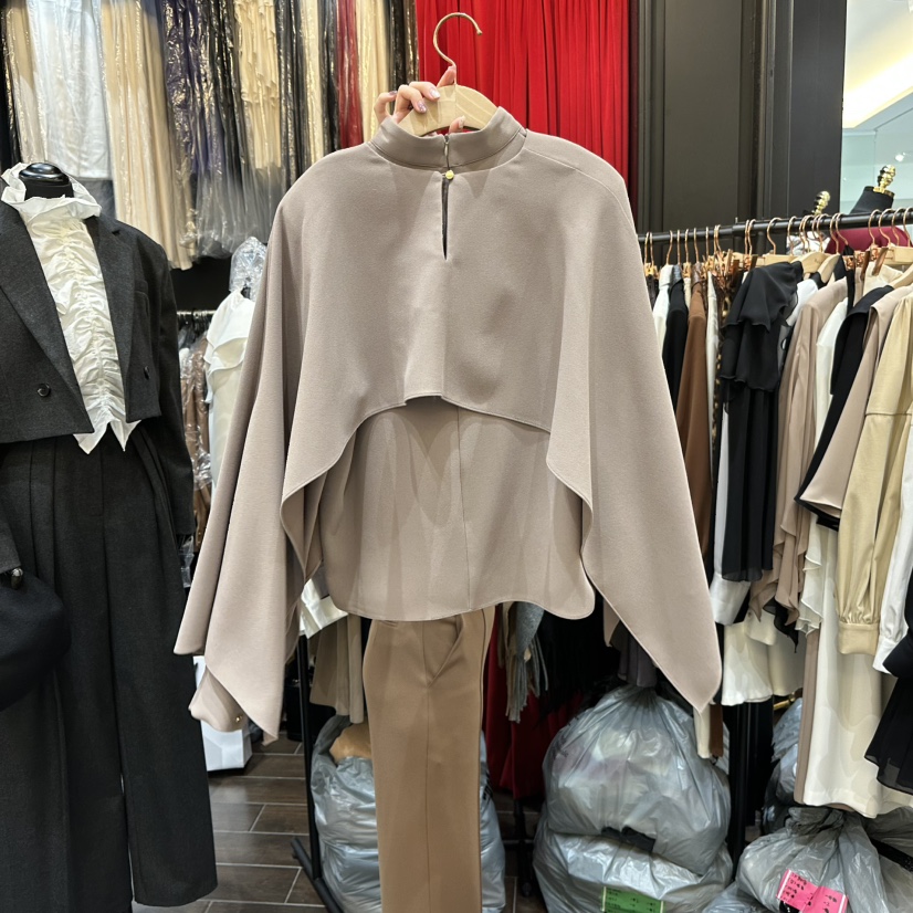 HERISH-HAUTE東大門㊣直郵女士新品人氣襯衫蕾絲衫假兩件斗篷HERISH-HAUTE襯衫/蕾絲衫