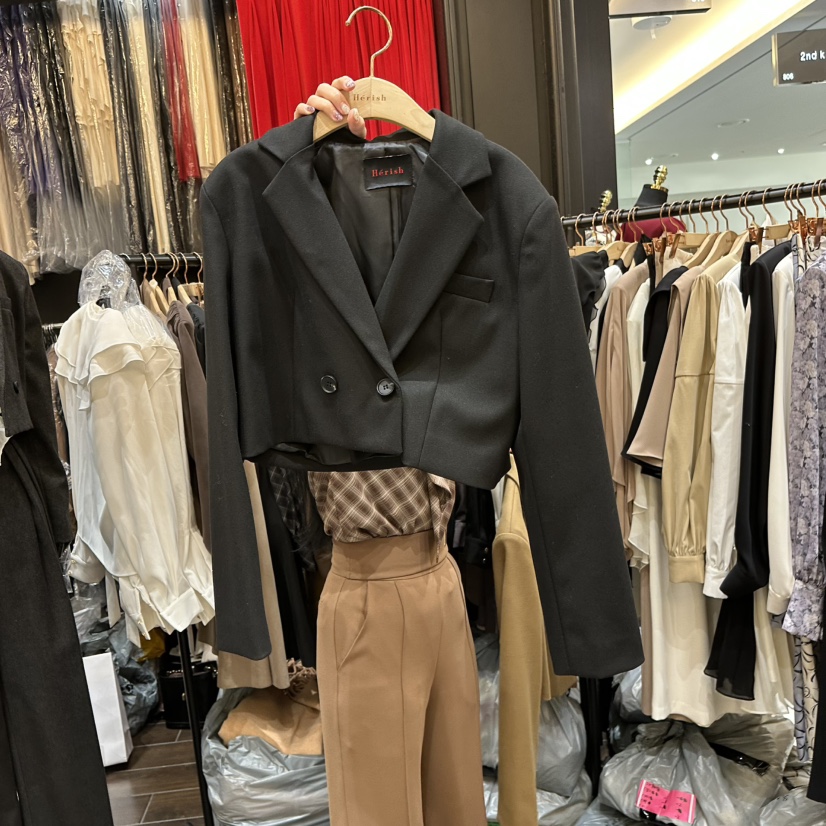 HERISH-HAUTE東大門㊣實拍女裝新款25秋冬時尚夾克不含內搭HERISH-HAUTE夾克圖色2黑色
