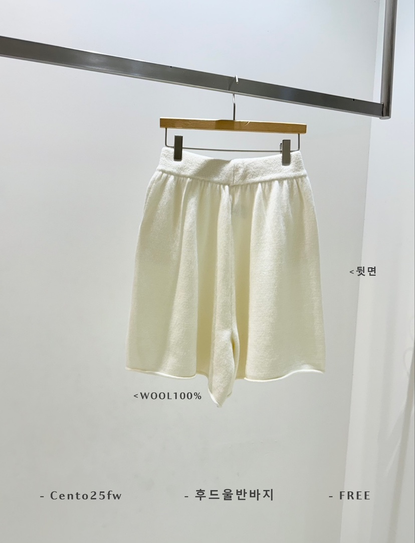 CENTO東大門㊣代購女裝新品熱賣真品25秋冬職業短褲羊毛連帽CENTO短褲
