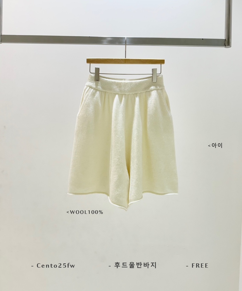 CENTO東大門㊣代購女裝新品熱賣真品25秋冬職業短褲羊毛連帽CENTO短褲圖色1