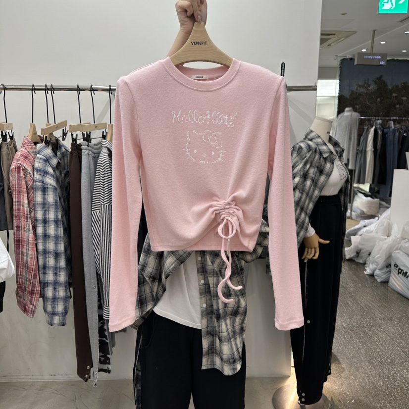 VENEFIT東大門㊣實拍女士新款真品職業時尚推薦熱賣長袖T恤VENEFIT/JENNIE長袖T恤圖色1